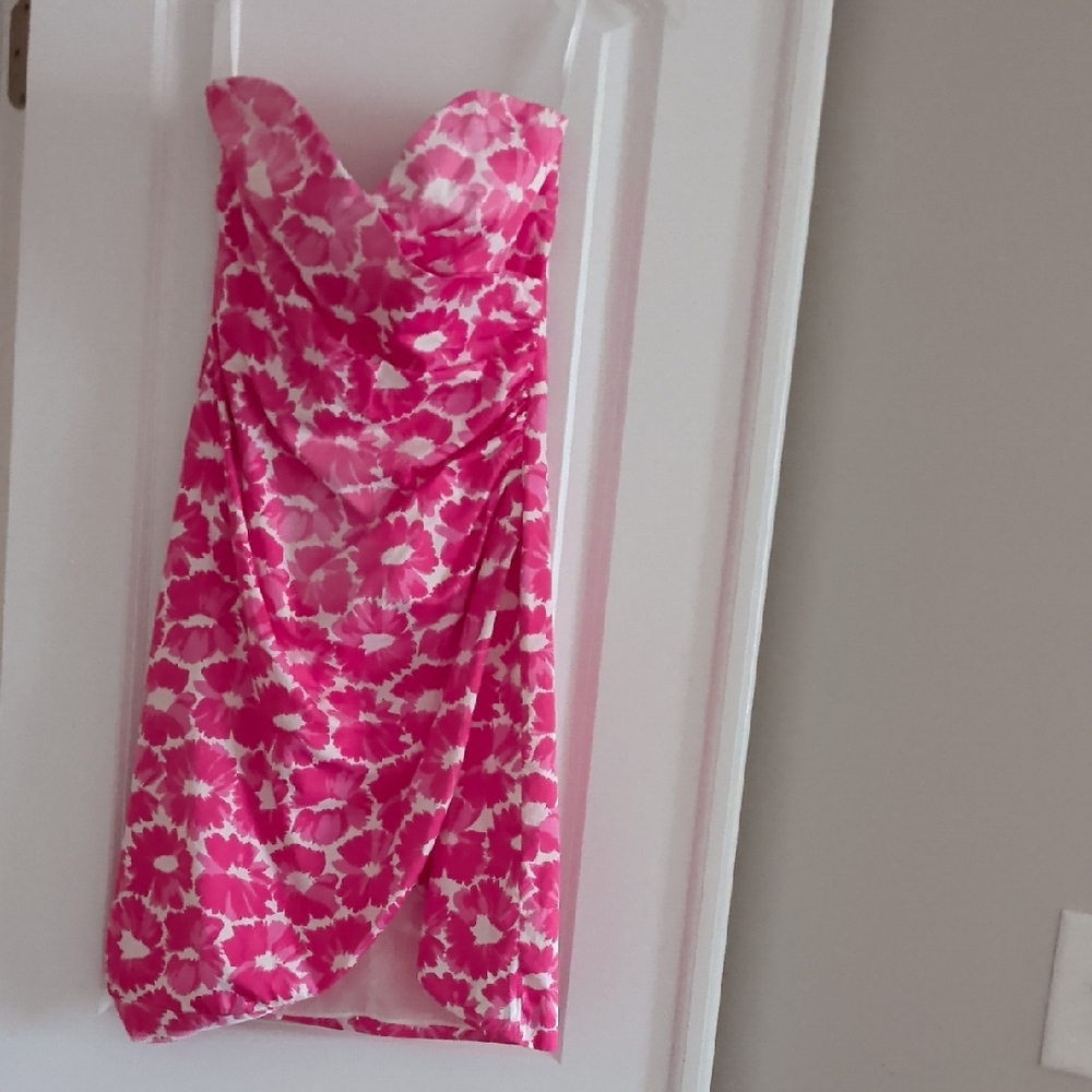 Milly of New York Pink and White Backless Dress
